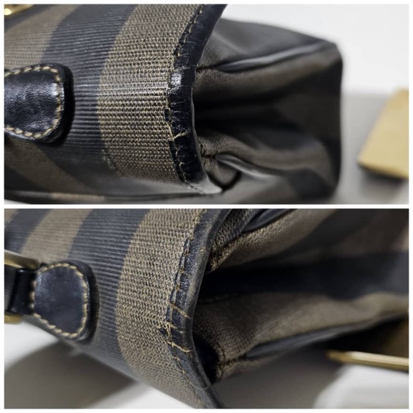 Authentic Fendi Vintage Convertible Pequin Top Handle Tote - Picture 4 of 10